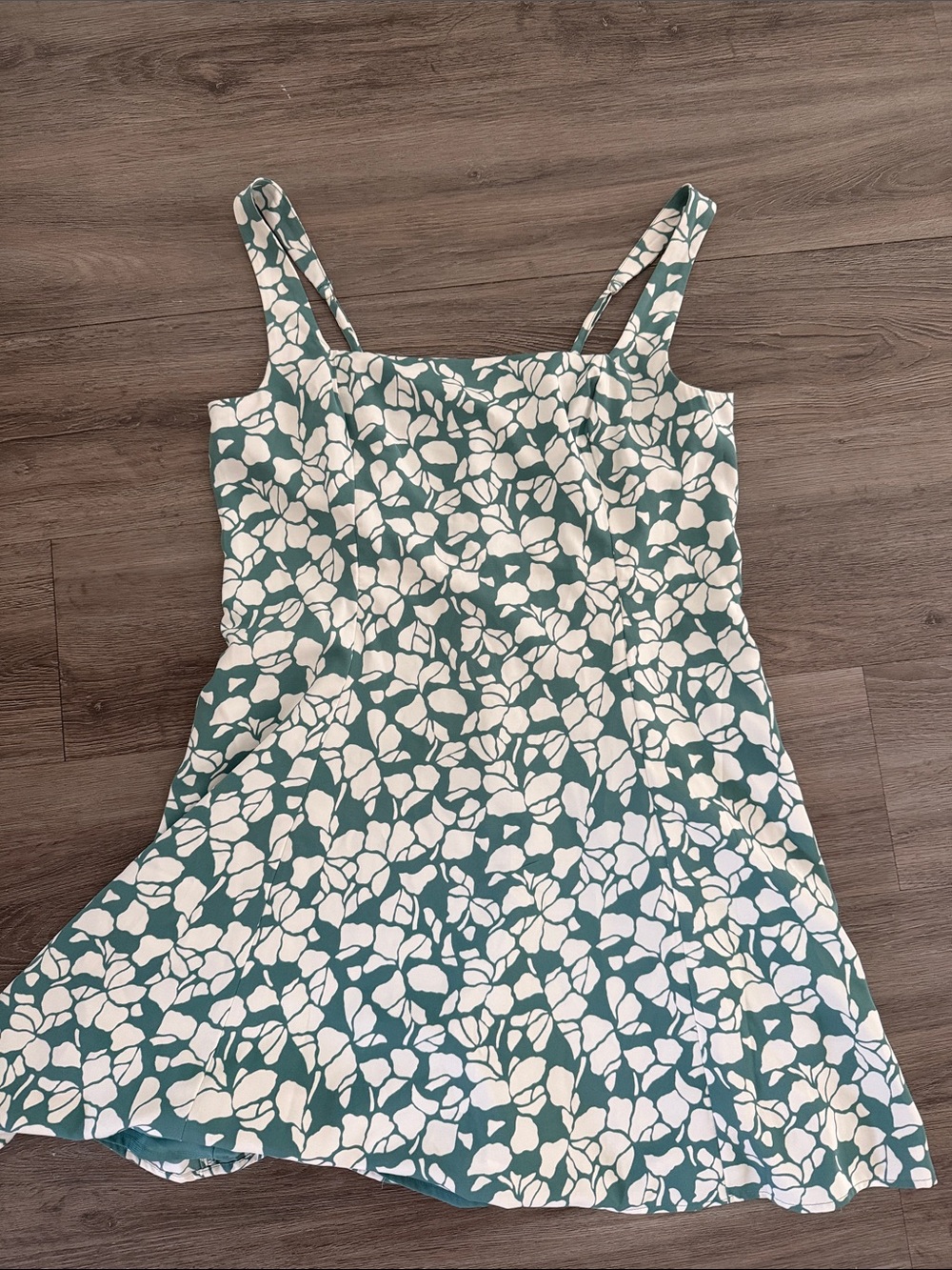 Green and White Floral Mini Dress